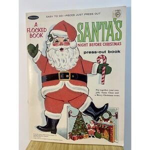Vtg 1966 Whitman‎ "Santa's Night Before Christmas"Press Out Scenes Book Unused